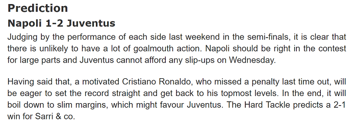 Dự đoán Napoli vs Juventus (2h 18/6) bởi chuyên gia Keshav Awasty