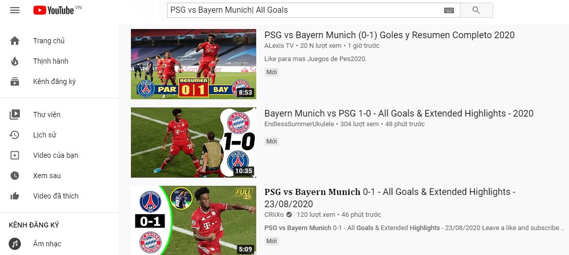 Xem lại PSG vs Bayern Munich ở đâu? (Chung kết C1 châu Âu Champions League)