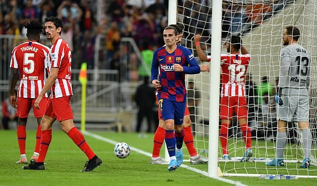 Griezmann ghi bàn, Barca bại trận trước Atletico ở Siêu Cúp Tây Ban Nha